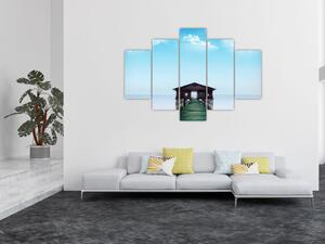 Tablou cu casă pe mare (150x105 cm)