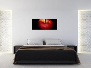 Tablou cu măr pe fundal negru (120x50 cm)