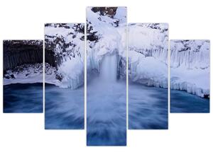 Tablou cu cascadele iarna (150x105 cm)