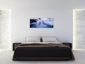 Tablou cu cascadele iarna (120x50 cm)