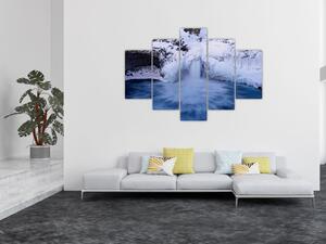 Tablou cu cascadele iarna (150x105 cm)