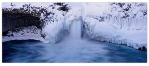Tablou cu cascadele iarna (120x50 cm)