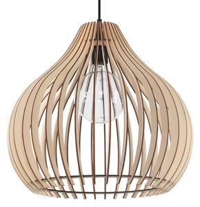 Sollux Lighting Aprilla lampă suspendată 1x60 W negru-lemn SL.0639