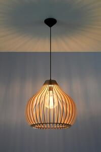 Sollux Lighting Aprilla lampă suspendată 1x60 W negru-lemn SL.0639