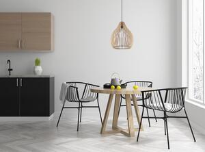 Sollux Lighting Aprilla lampă suspendată 1x60 W negru-lemn SL.0639