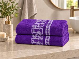 2x prosop BAMBOO 70x140 cm mov, 70% fibra de bambus | 30% bumbac