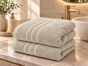 2x prosop Confort 70x140 cm crem, 100% bumbac