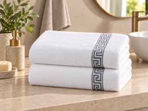 2x prosop GREEK 70x130 cm alb, 100% bumbac
