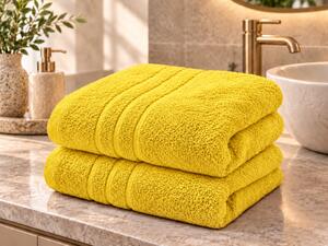 2x prosop Confort 70x140 cm galben, 100% bumbac