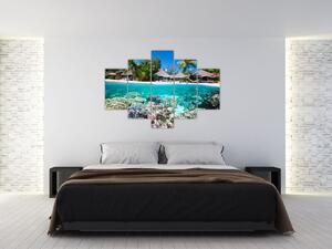 Tablou cu plaja pe insulă tropicală (150x105 cm)