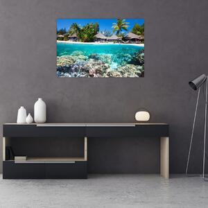 Tablou cu plaja pe insulă tropicală (90x60 cm)