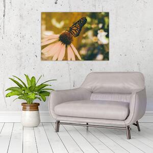 Tablou cu fluture pe floare (70x50 cm)