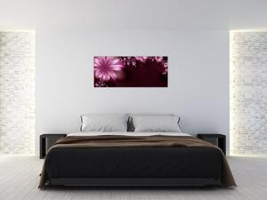 Tablou cu abstracție - flori (120x50 cm)