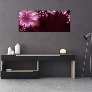 Tablou cu abstracție - flori (120x50 cm)