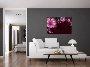 Tablou cu abstracție - flori (90x60 cm)