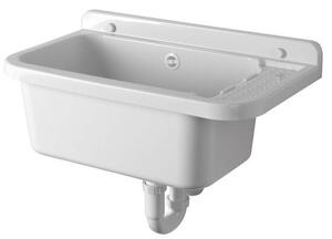 Aqualine Aqualine, Chiuvetă suspendată cu zonă de depozitare 60x34cm, plastic, alb, PI5060