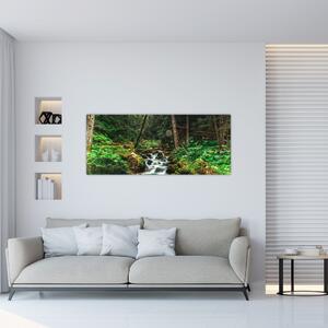 Tablou cu pârău în pădure (120x50 cm)