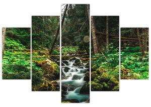 Tablou cu pârău în pădure (150x105 cm)