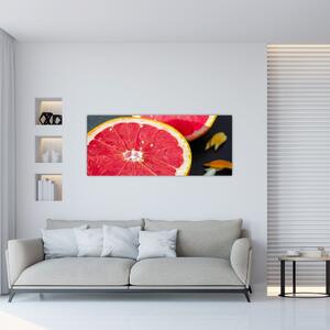 Tablou cu grapefruit tăiat (120x50 cm)