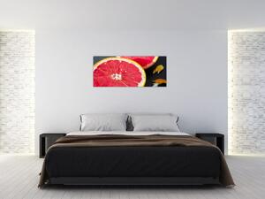 Tablou cu grapefruit tăiat (120x50 cm)