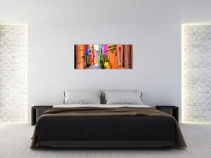Tablou cu străduță colorata italiană (120x50 cm)