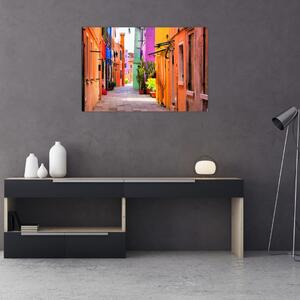 Tablou cu străduță colorata italiană (90x60 cm)
