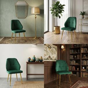 Set 4 Scaune Elira Verde Picioare Aurii