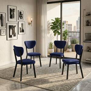 Set 4 Scaune Elite Albastru