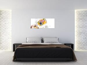 Tablou cu farfurie cu fructe pe masă (120x50 cm)
