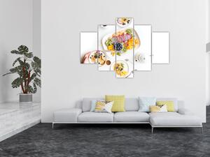 Tablou cu farfurie cu fructe pe masă (150x105 cm)