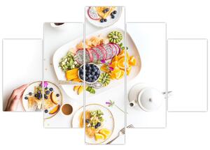Tablou cu farfurie cu fructe pe masă (150x105 cm)