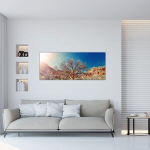 Tablou cu cu copac în deșert (120x50 cm)