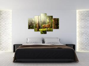 Tablou cu cerbul în pădure (150x105 cm)