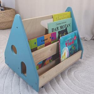 Bibliotecă Montessori cu roți, în formă de căsuță BOOKY