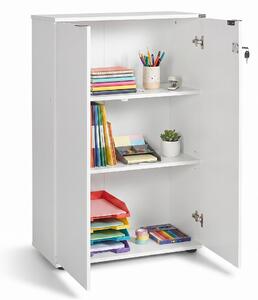 Bibliotecă Adore Rio cu 2 Uși, Cheie și 3 Rafturi, 72x109x34 cm