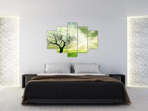 Tablou cu copaci pe luncă (150x105 cm)