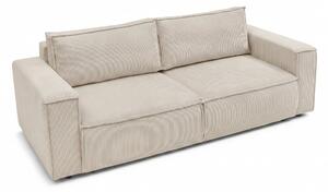 Canapea extensibila 3 locuri Capri cu lada de depozitare, Bej - Gri, 240x87x85 cm