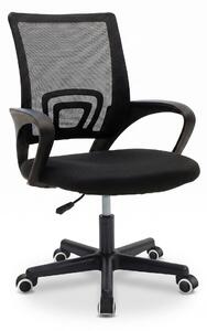 Scaun ergonomic de birou Berto II cu spatar din mesh, – roz/negru, 60x48x85-95 cm
