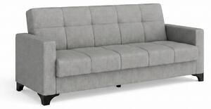 Canapea extensibila 3 locuri Salonika, cu lada de depozitare, Gri, 215x70x95 cm