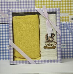 Set 2 prosoape bucatarie cu broderie -100% Bumbac 40x60 Cm