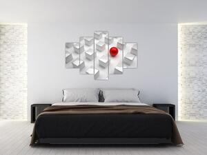 Tablou cu abstracție - cub cu bilă (150x105 cm)