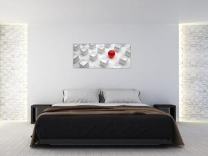 Tablou cu abstracție - cub cu bilă (120x50 cm)