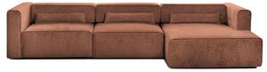 Colțar Extensibil 5 locuri ZANETTO, cu ladă de depozitare, 340x157x70 cm, Bordeaux-Onyx / Dreapta