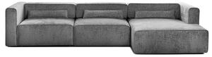 Colțar Extensibil 5 locuri ZANETTO, cu ladă de depozitare, 340x157x70 cm, Gri-Onyx / Dreapta