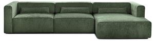 Colțar Extensibil 5 locuri ZANETTO, cu ladă de depozitare, 340x157x70 cm, Verde-Onyx / Dreapta
