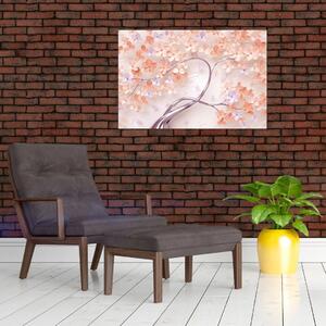 Tablou florilor de pom din coral - abstract (90x60 cm)