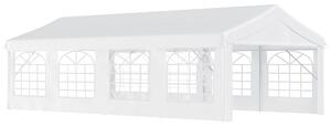 Outsunny Pavilion pentru Evenimente în Aer Liber, Cort Impermeabil pentru Petreceri și Căsătorii, Cadru din Oțel, Alb, 8x4x2.8m | Aosom Romania