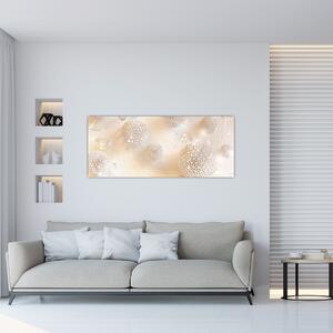 Tablou cu bile blânde - maro (120x50 cm)