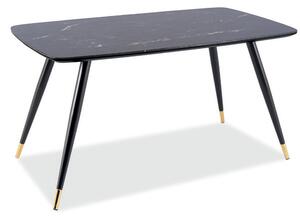 Masa CYRYL, cu efect de piatra neagra, 140x80