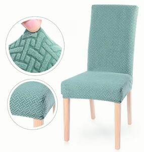 Set 6 huse elastice pentru scaune culoare Turcoaz cu model